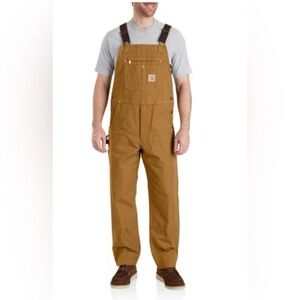 Carhartt Brown Duck Bib Overalls with Black Straps BNWT